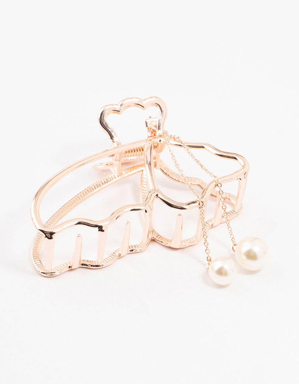 Rose Gold Butterfly & Pearl Claw Clip
