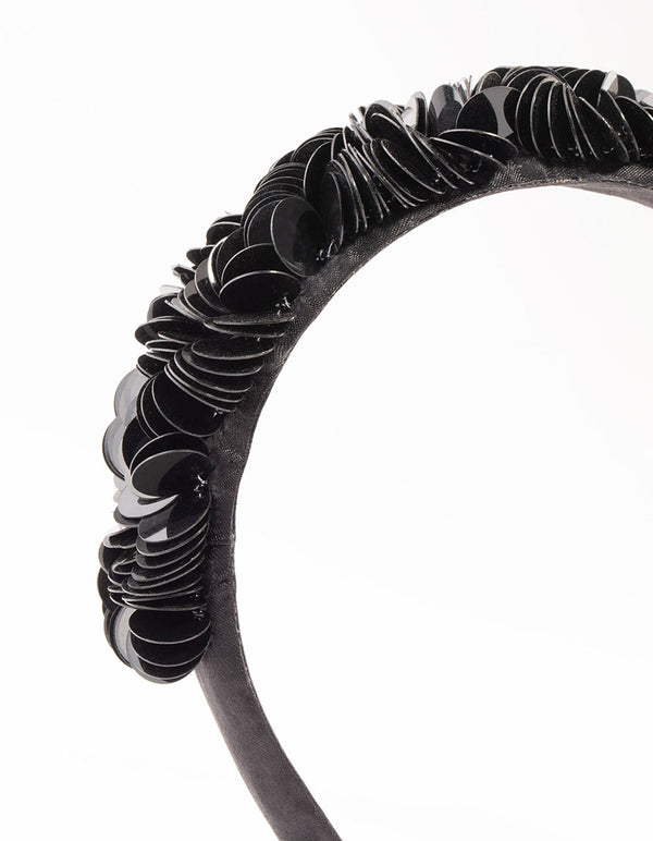 Black Mixed Padded Headband