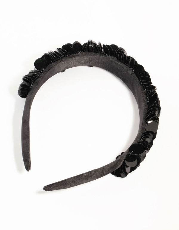 Black Mixed Padded Headband