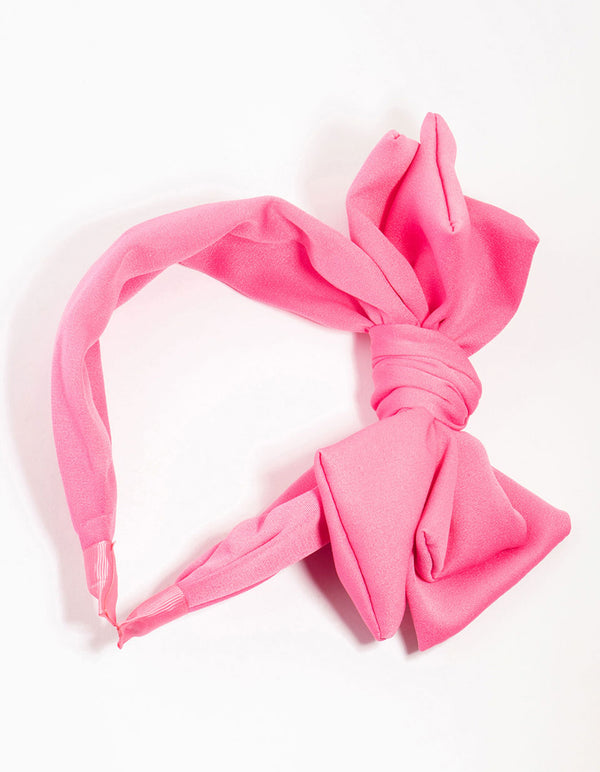 Pink Fabric Large Statement Bow Headband