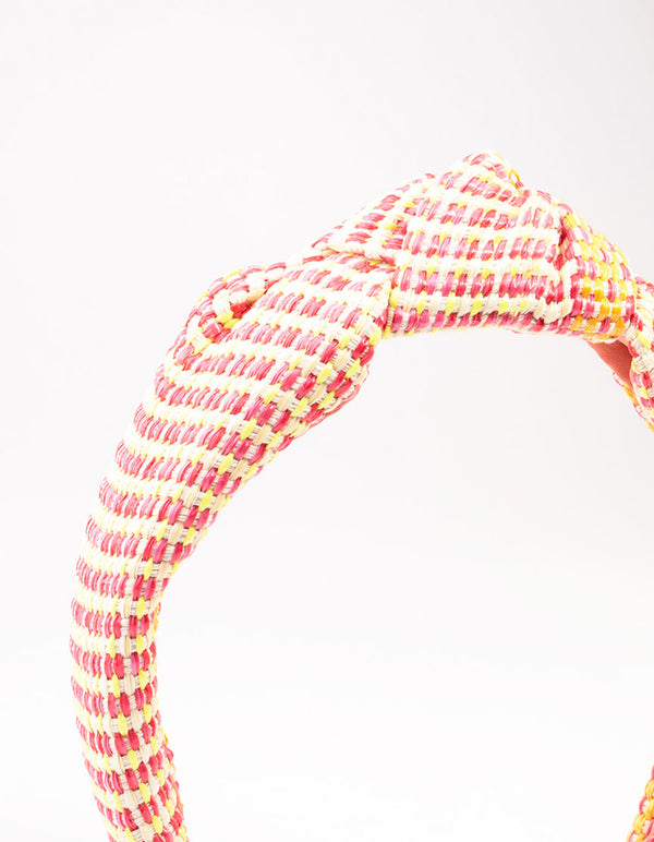 Raffia Fabric Twisted Knotted Headband