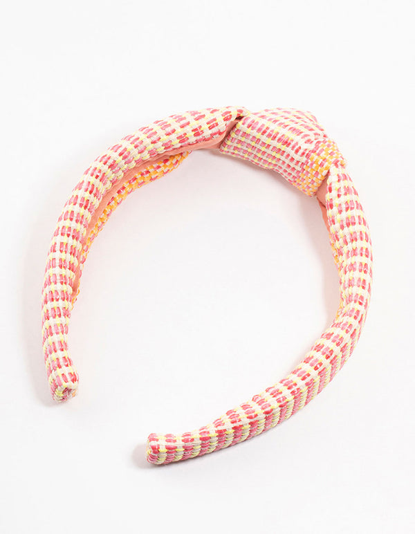 Raffia Fabric Twisted Knotted Headband