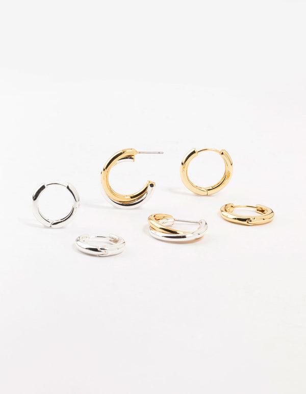Mixed Metals Clean Hoops 3-Pack