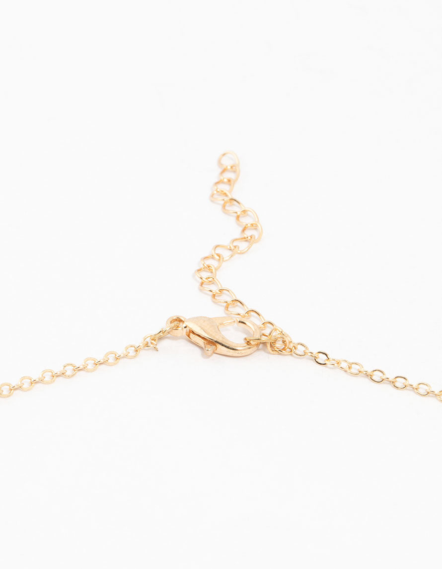 Kids Gold Rainbow Heart Charm Necklace