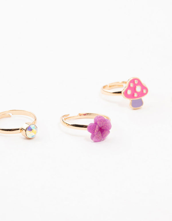 Kids Gold Garden Stacking Ring Pack