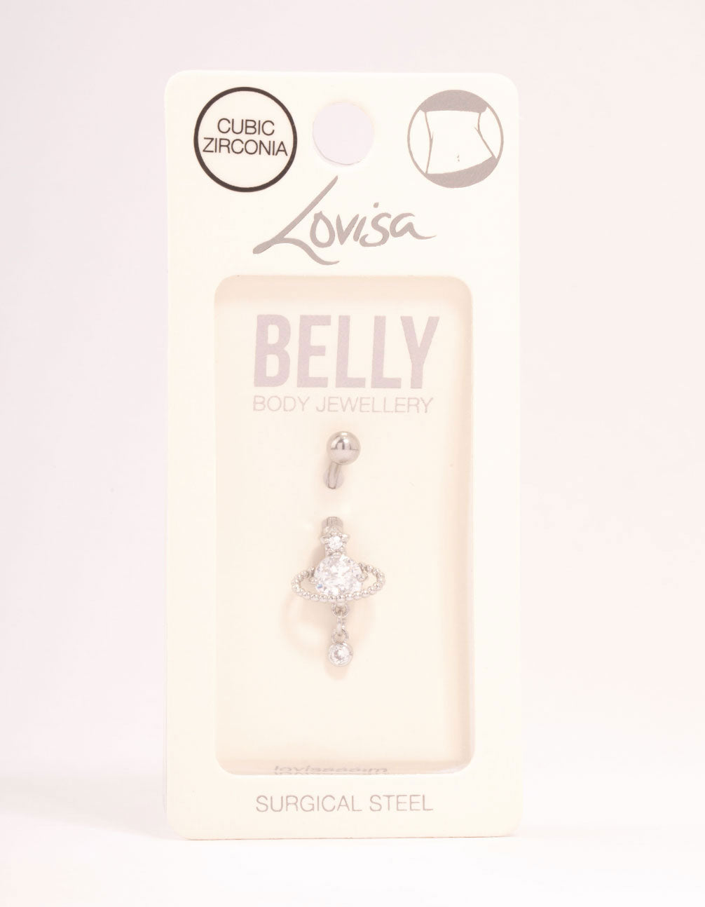 Surgical Steel Cubic Zirconia Planet Belly Bar