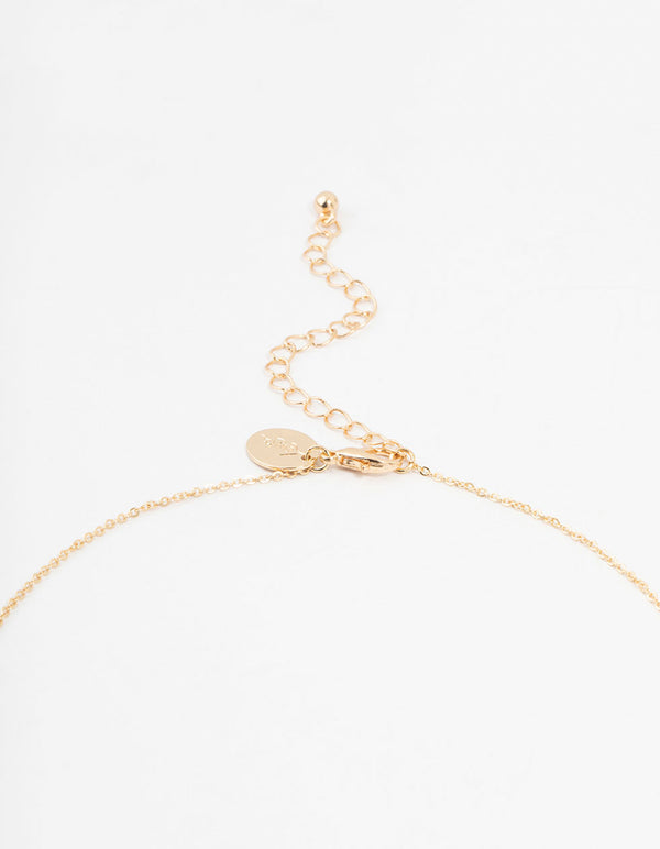 Gold Enamel Donut Necklace & Earrings Set