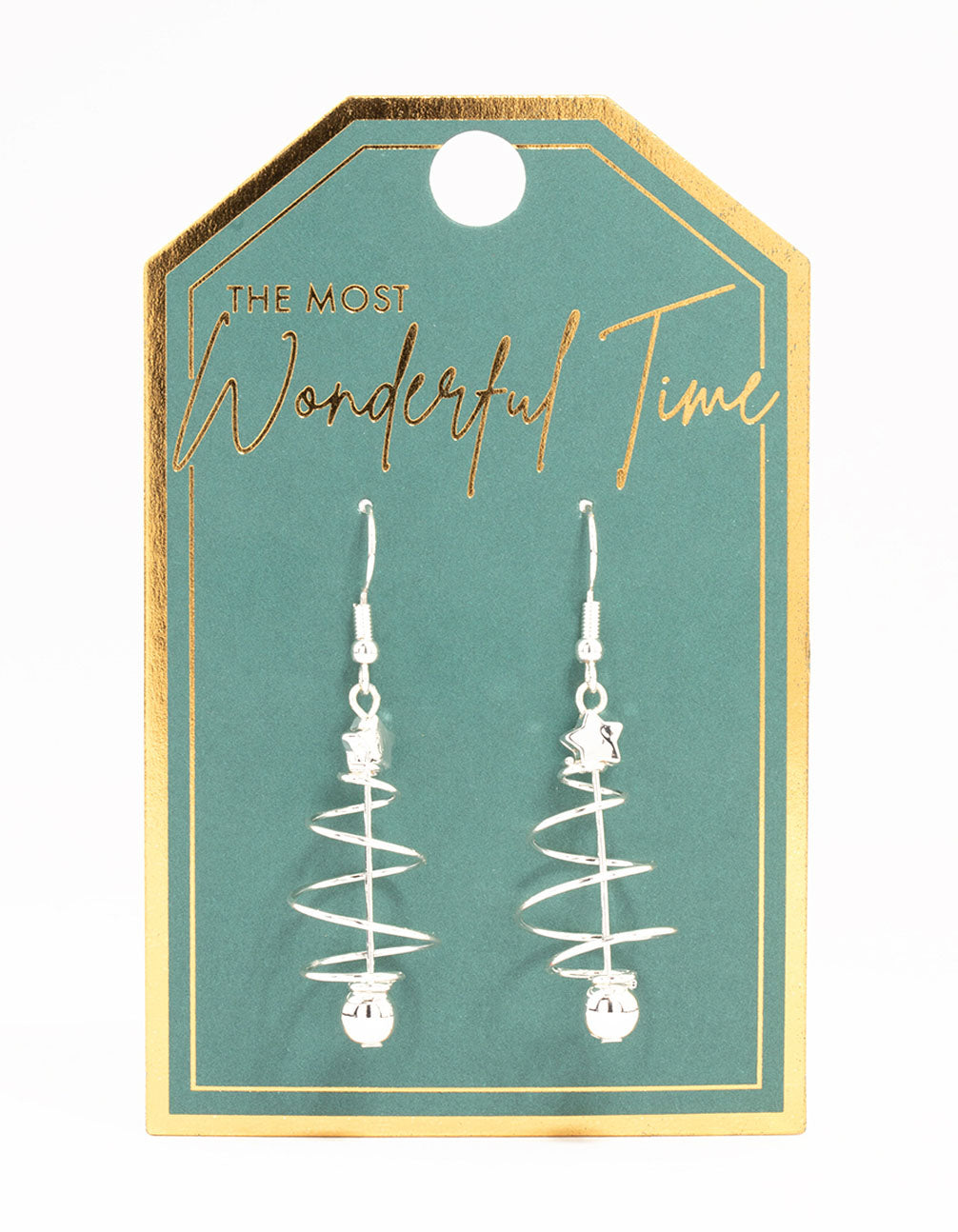 Silver Wire Spiral Tree Drop Earrings