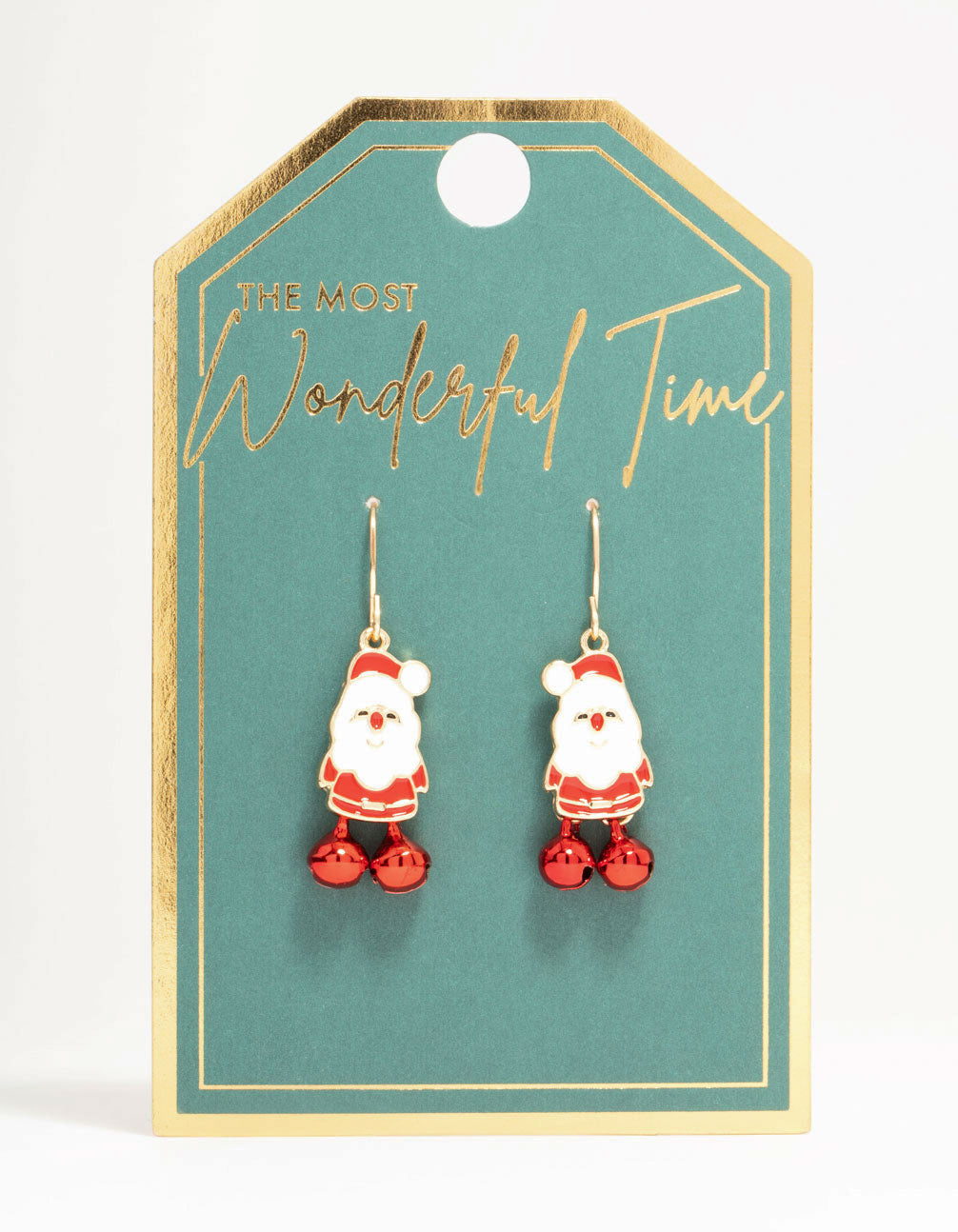 Red Santa & Bells Drop Earrings