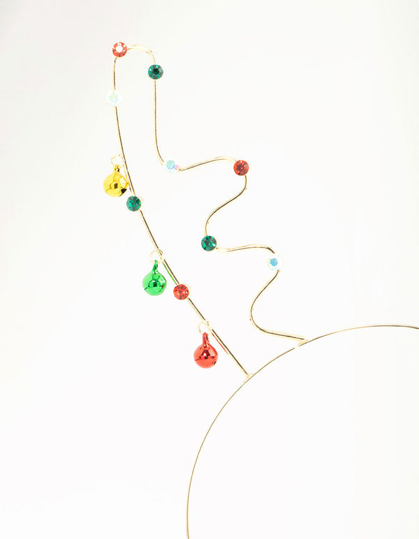 Gold Jingle Bells Reindeer Headband