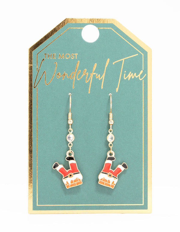 Red Santa Legs Drop Earrings