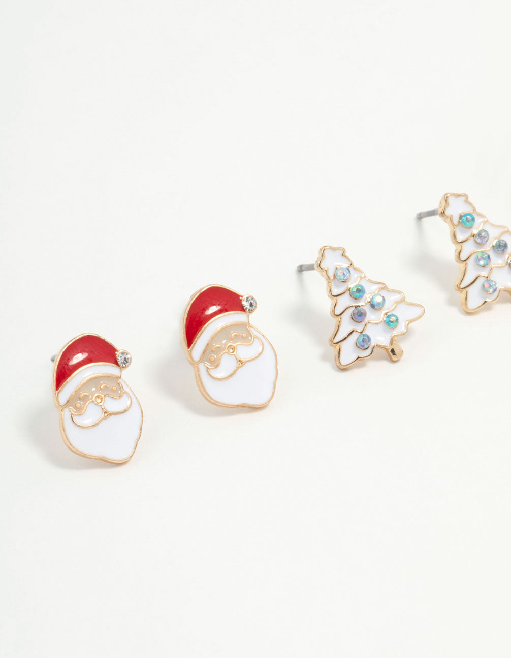 Santa, Tree & Candy Cane Earrings 3-Pack