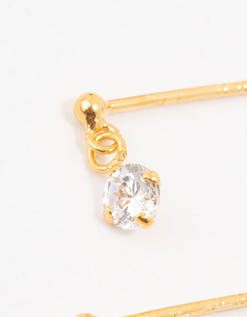 Sterling Silver Cubic Zirconia Drop Earrings