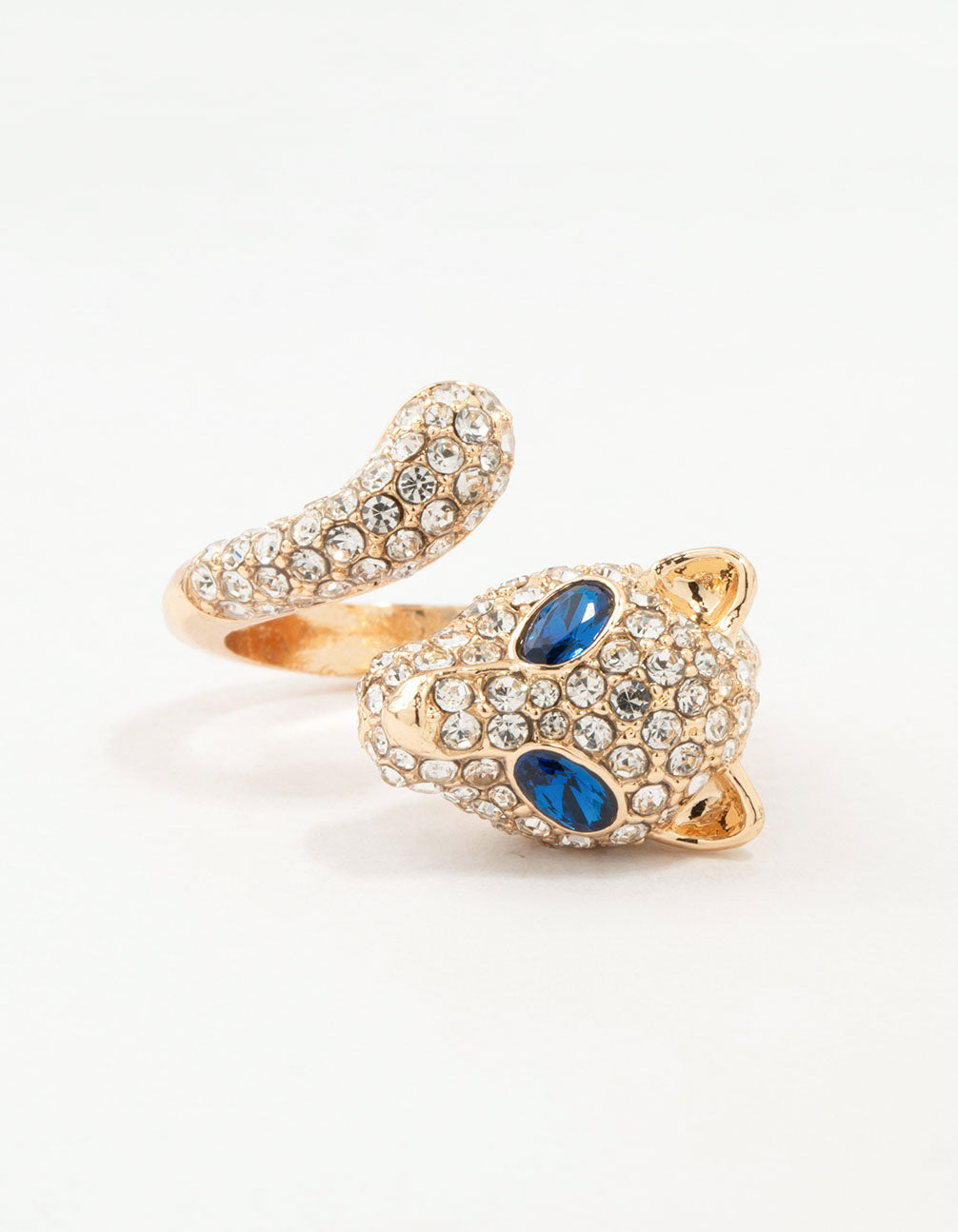 Gold Wrapped Diamante Panther Ring