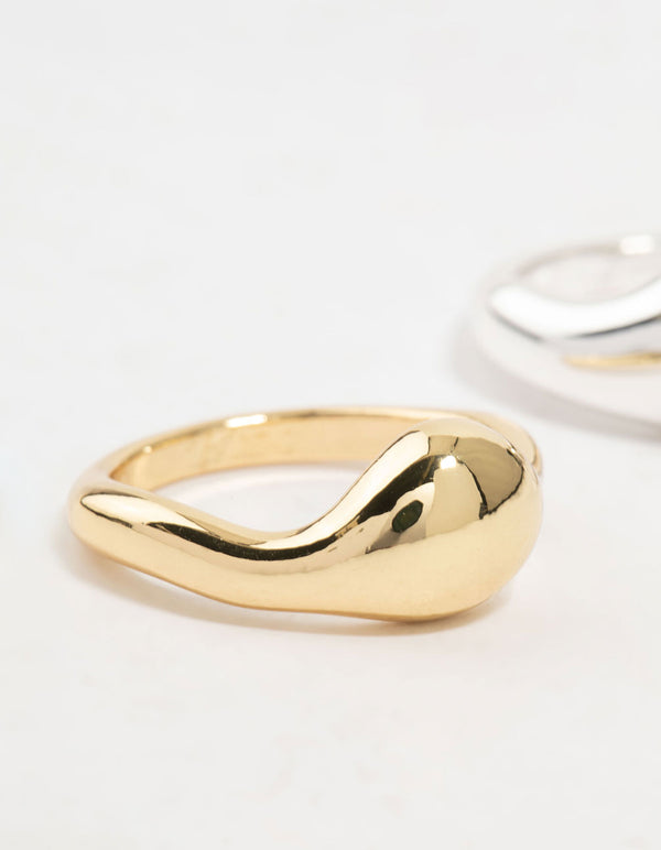 Mixed Metals Irregular Stacking 2-Pack