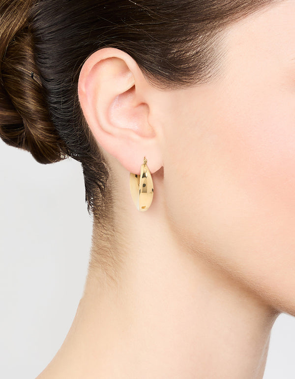 Waterproof Gold Plated Stainless Steel Large Hoop Earrings