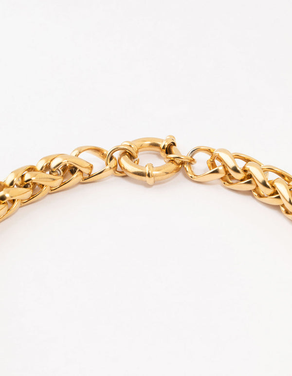 Waterproof Gold Plated Stainless Steel Paloma Chain Short Necklace