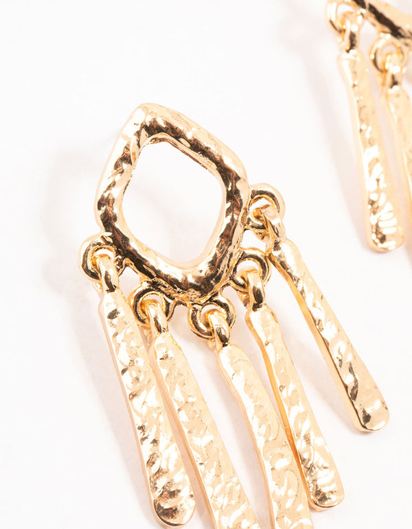 Gold Molten Drop Earrings