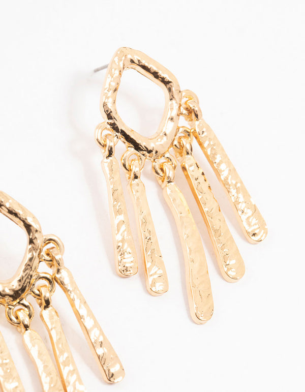 Gold Molten Drop Earrings