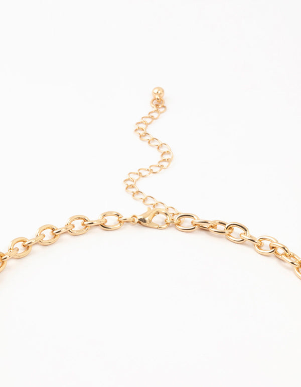 Black & Gold Molten Disc Necklace & Earrings Set