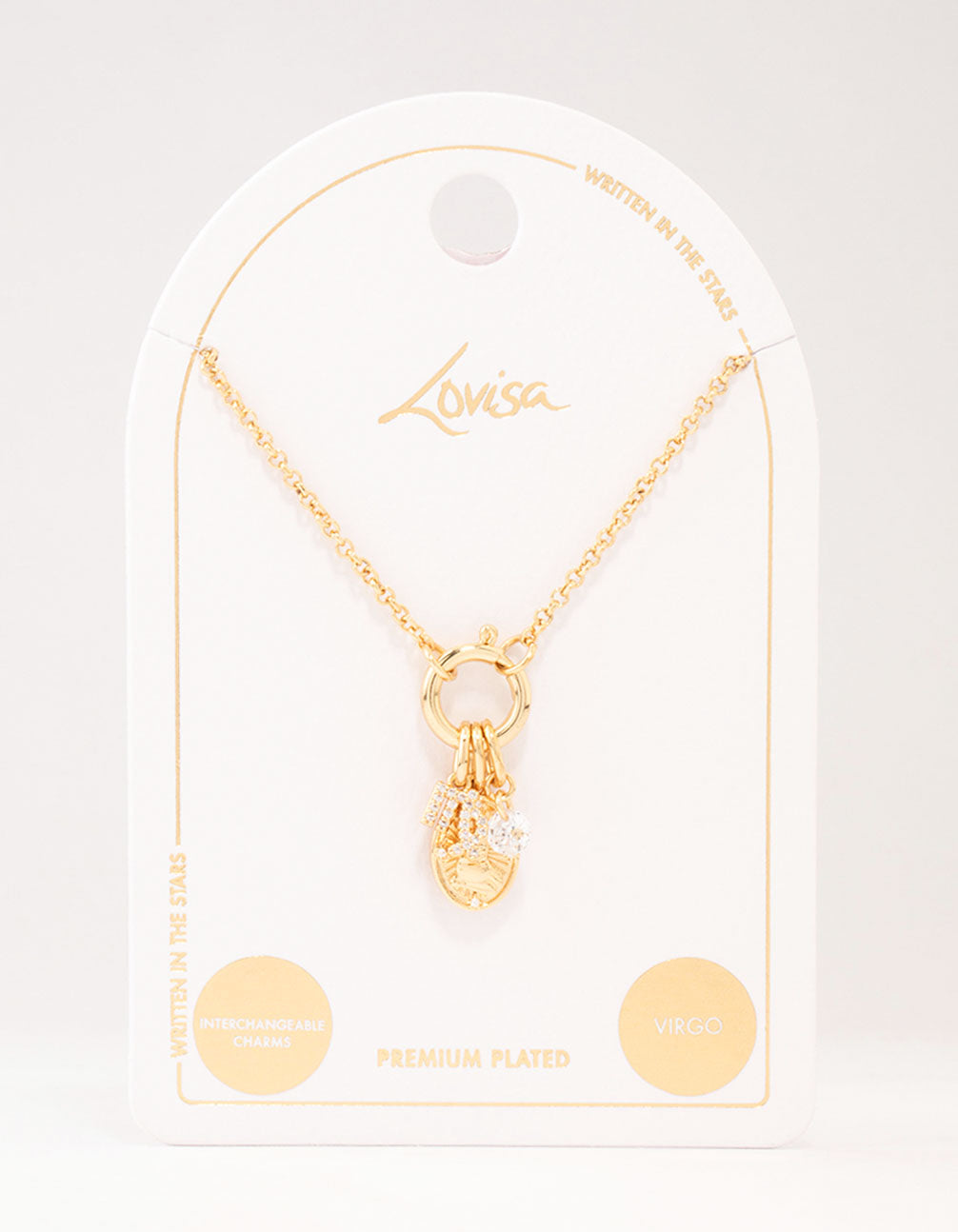 Gold Plated Virgo Charm Necklace