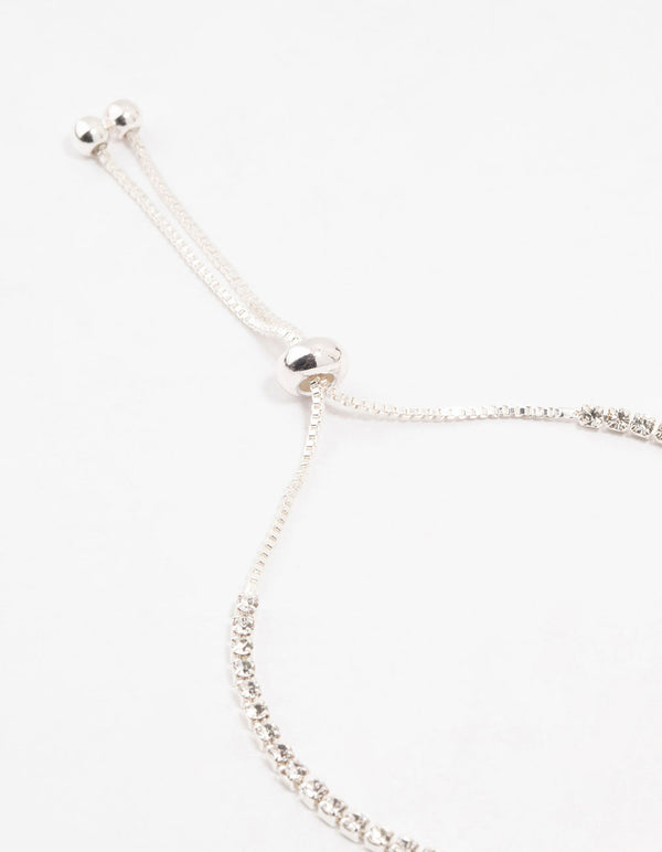 Blue Czech Bohemia Crystal Silver Cup Chain Tennis Toggle Bracelet