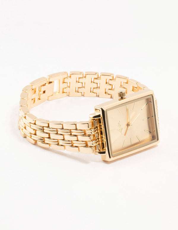 Gold Rectangle Watch