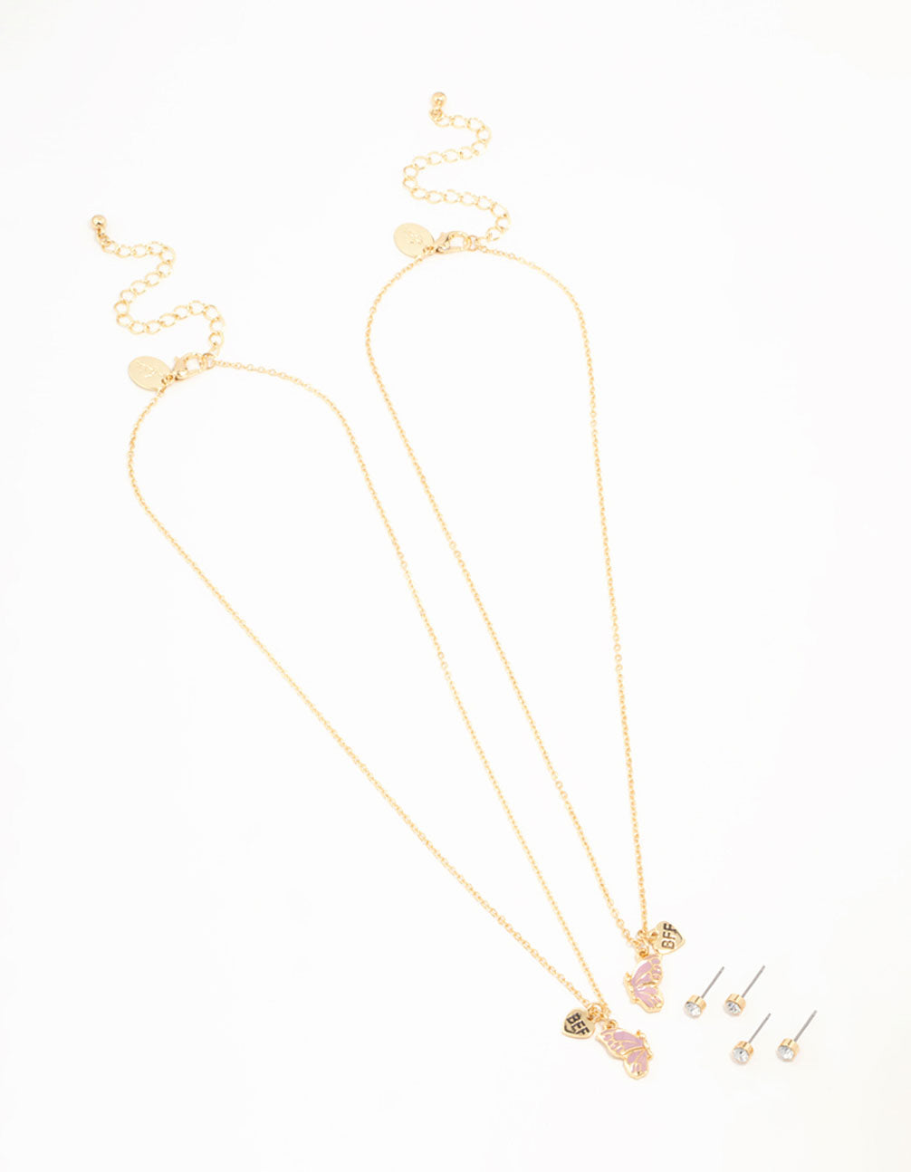 Kids Gold Butterfly Jewellery Set