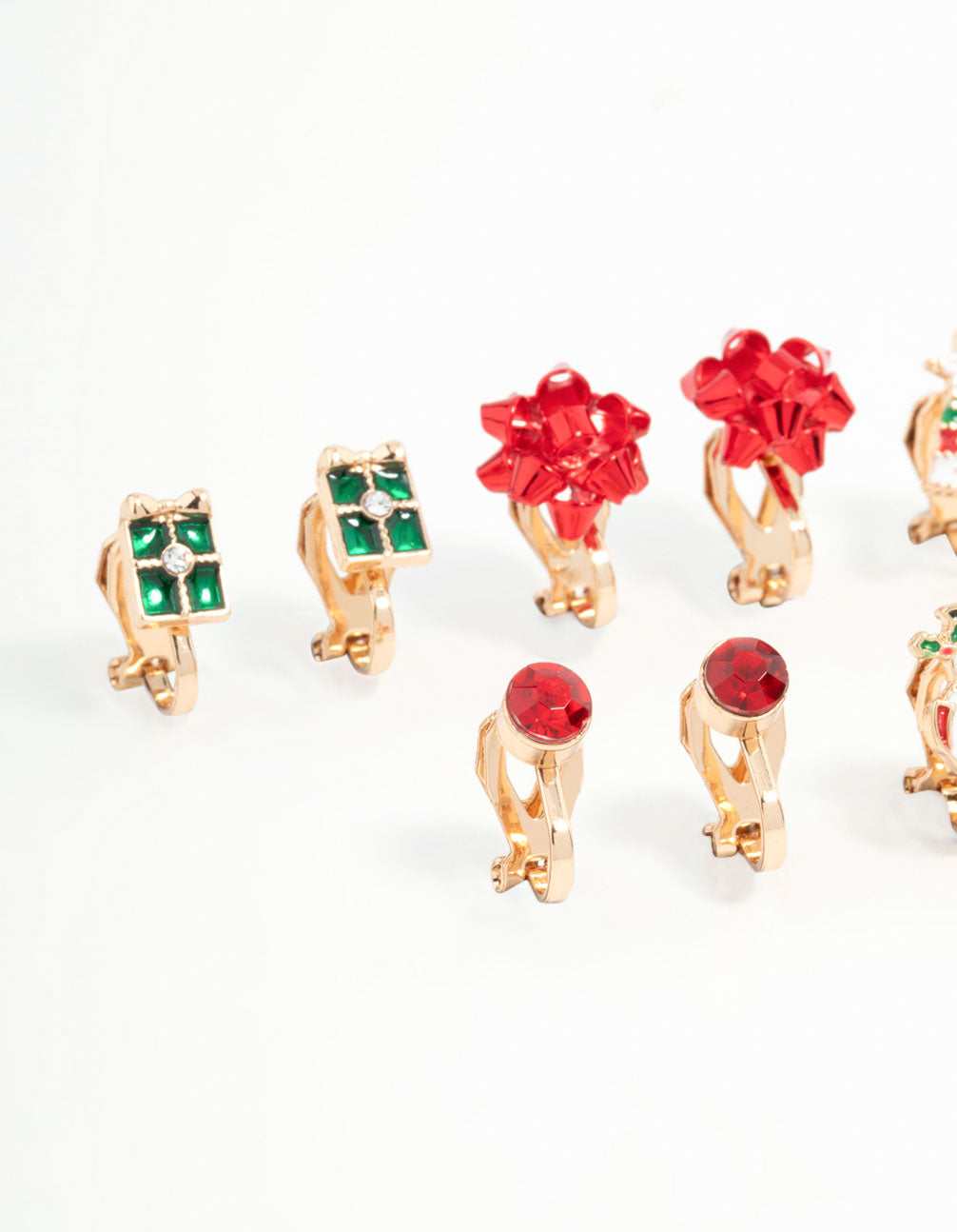 Kids Snowmen & Bells Clip On Earrings 5-Pack