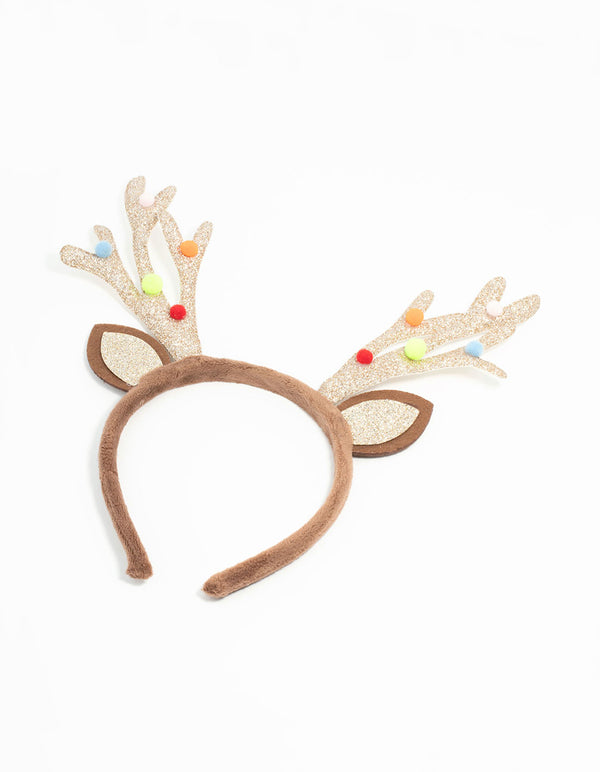 Kids Glittery Reindeer Antler Headband