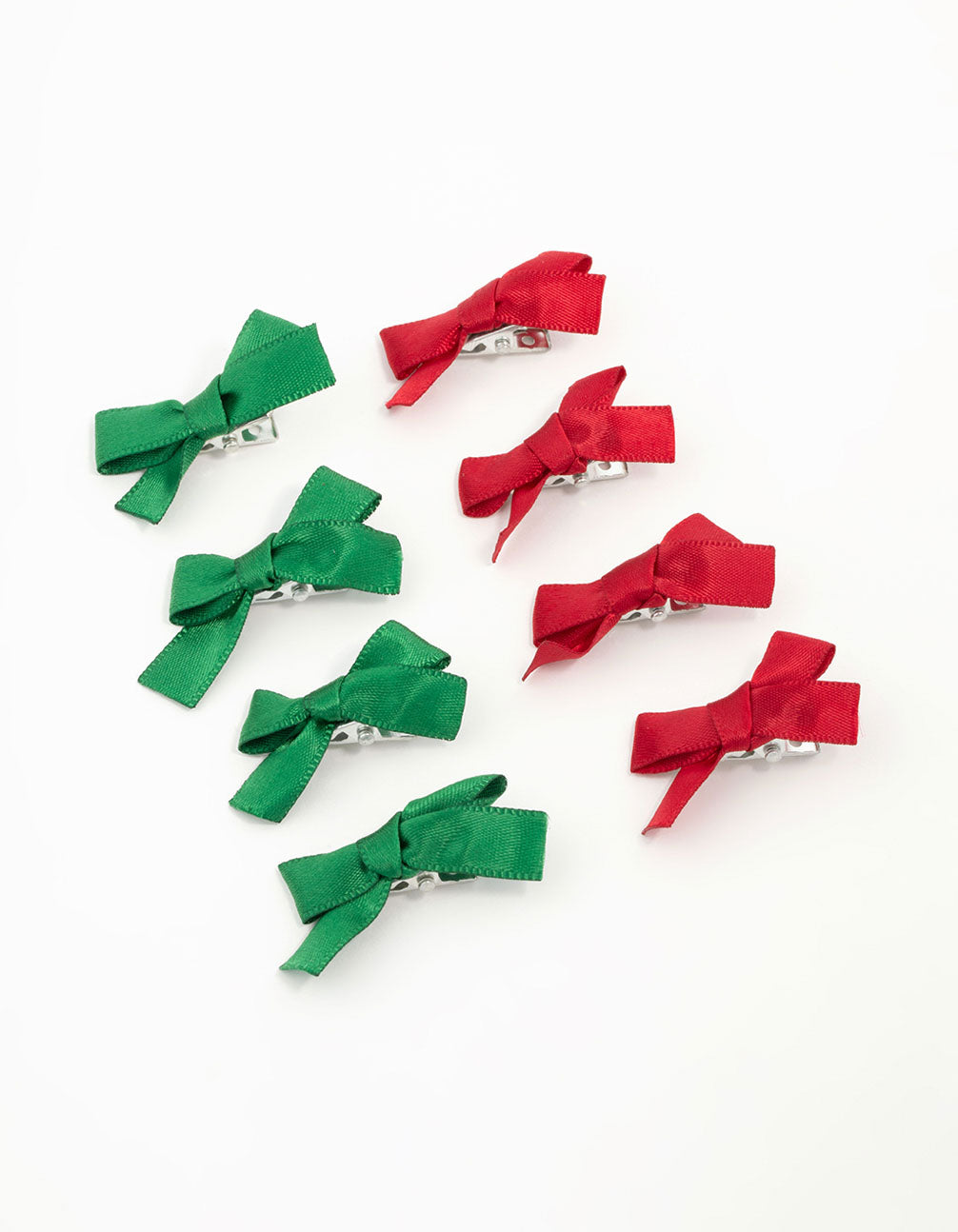 Kids Fabric Bow Hair Clips 8-Pack