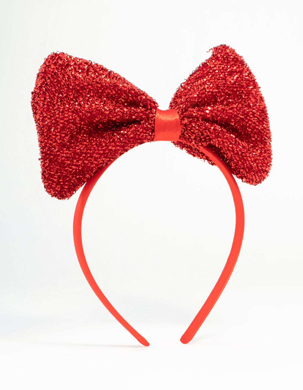 Kids Red Sparkly Bow Headband