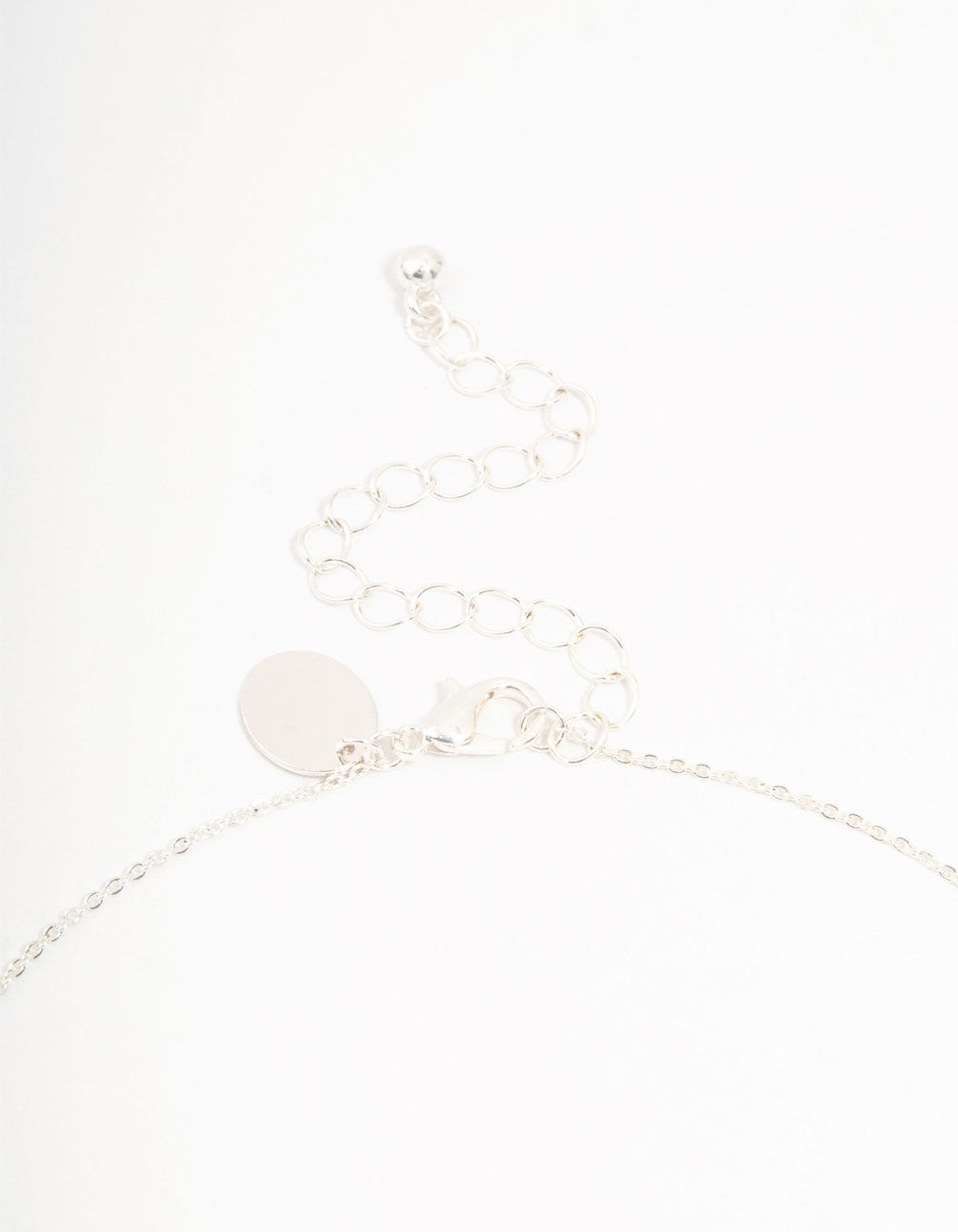 Silver Plated Bow & Pear Shaped Cubic Zirconia Drop Necklace