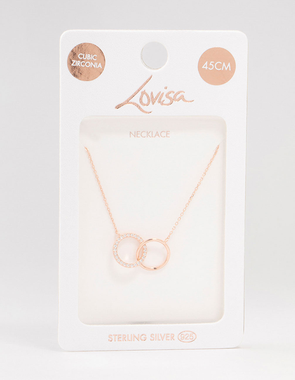 Gold Plated Sterling Silver Pave Link Hoop Necklace