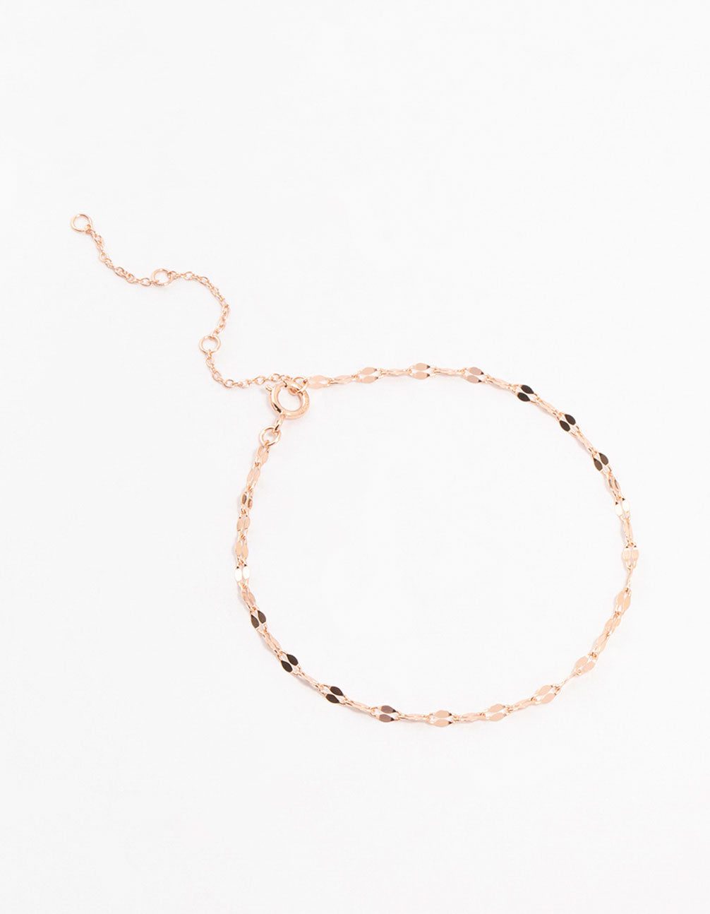 Rose Gold Plated Sterling Silver Chain Bracelet
