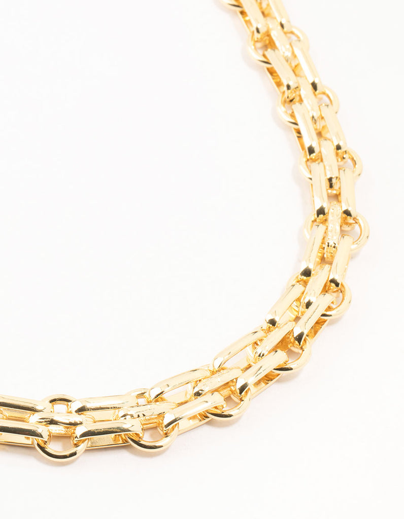 Gold Plated Chunky Link Chain Necklace Lovisa