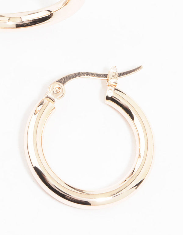 Rose Gold Plated Thin Hoop Earrings