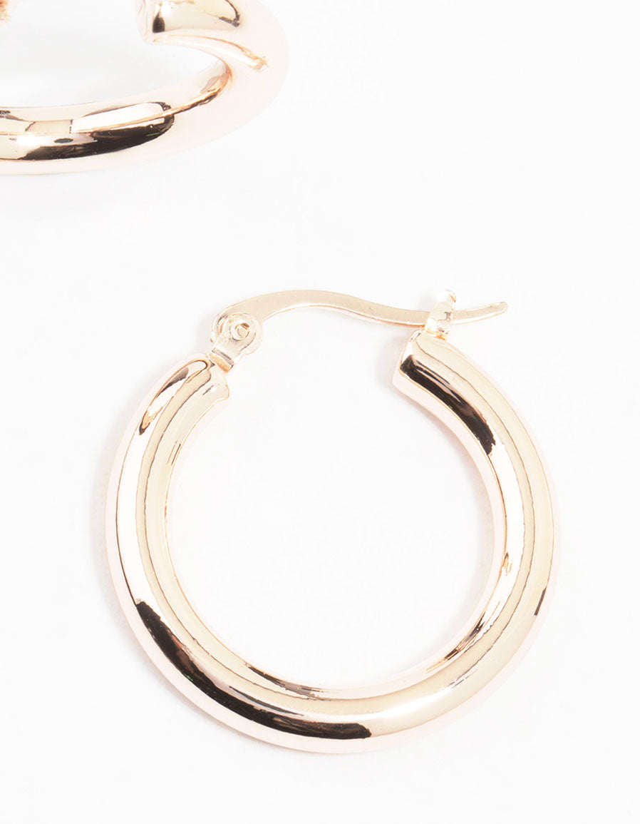 Rose Gold Plated Thin Hoop Earrings