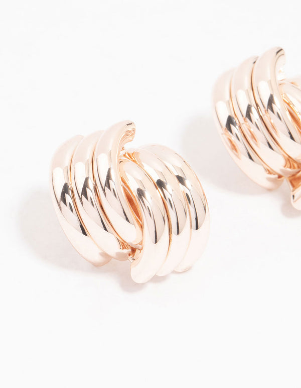 Rose Gold Plated Knotted Stud Earrings