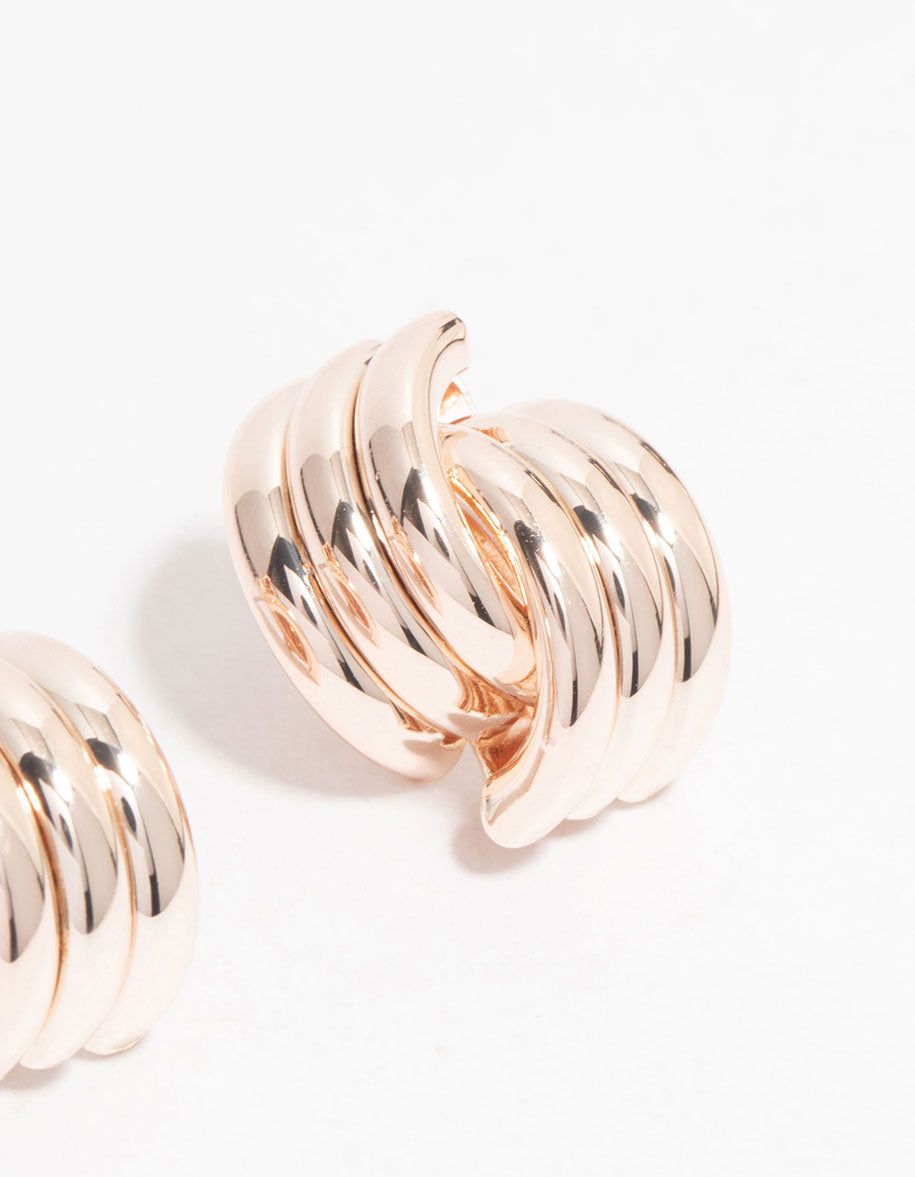 Rose Gold Plated Knotted Stud Earrings