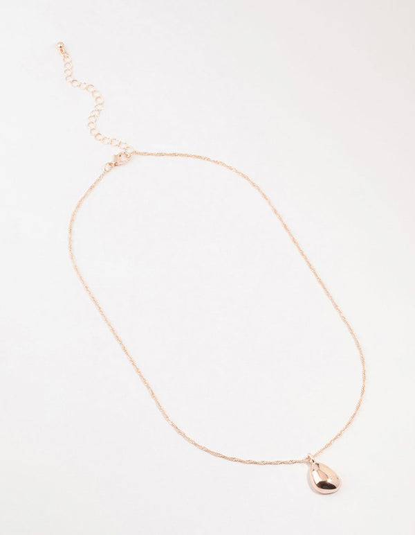 Rose Gold Plated Dainty Drop Twisted Necklace