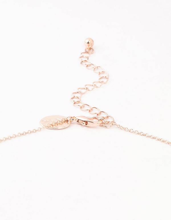 Rose Gold Plated Diamante Celestial Round Necklace