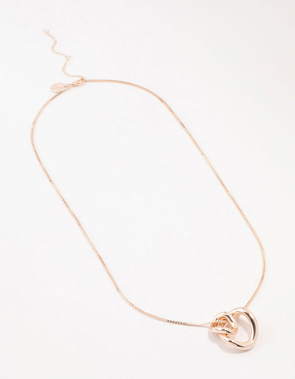 Rose Gold Plated Swirl Pendant Necklace