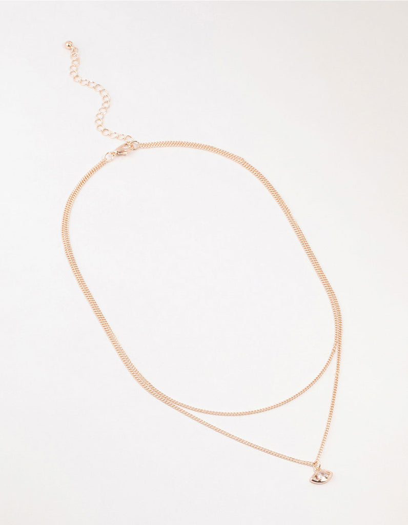 Rose Gold Plated Evil Eye Necklaces 2Pack Lovisa