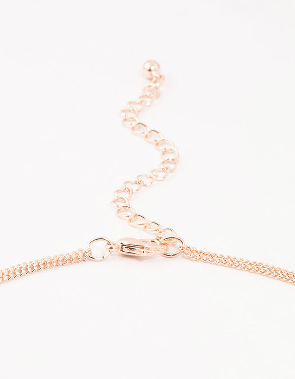 Rose Gold Plated Evil Eye Necklaces 2-Pack