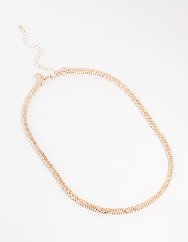 Rose Gold Plated Heavy Square Chain Necklace