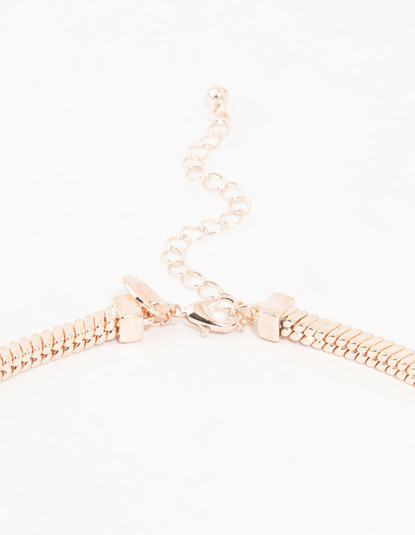 Rose Gold Plated Heavy Square Chain Necklace