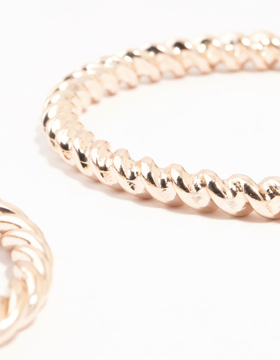 Rose Gold Twisted Bangles 2-Pack