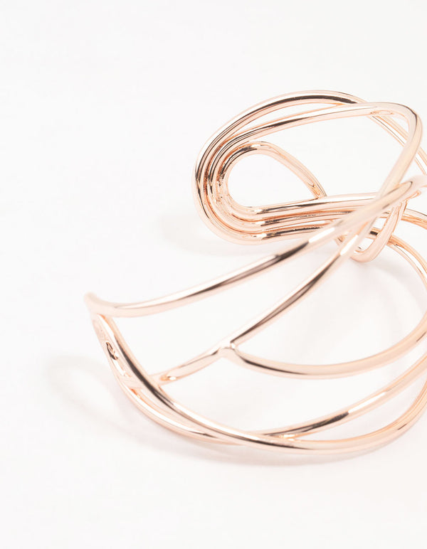 Rose Gold Plated Organic Wire Wrist Cuff