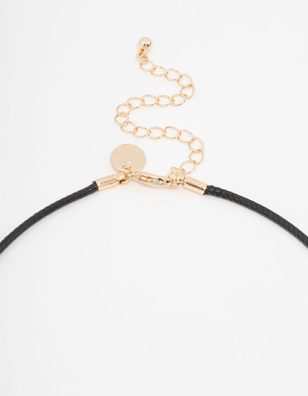 Gold Molten Starfish Cord Necklace